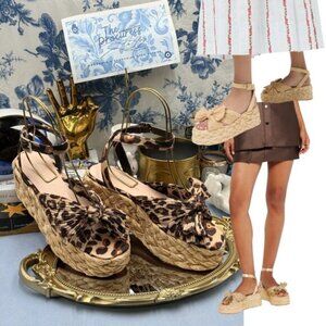 🆕 LOEFFLER RANDALL 🧿 NWOB Gaby Espadrille Sandals, Leopard Print - Sz 7